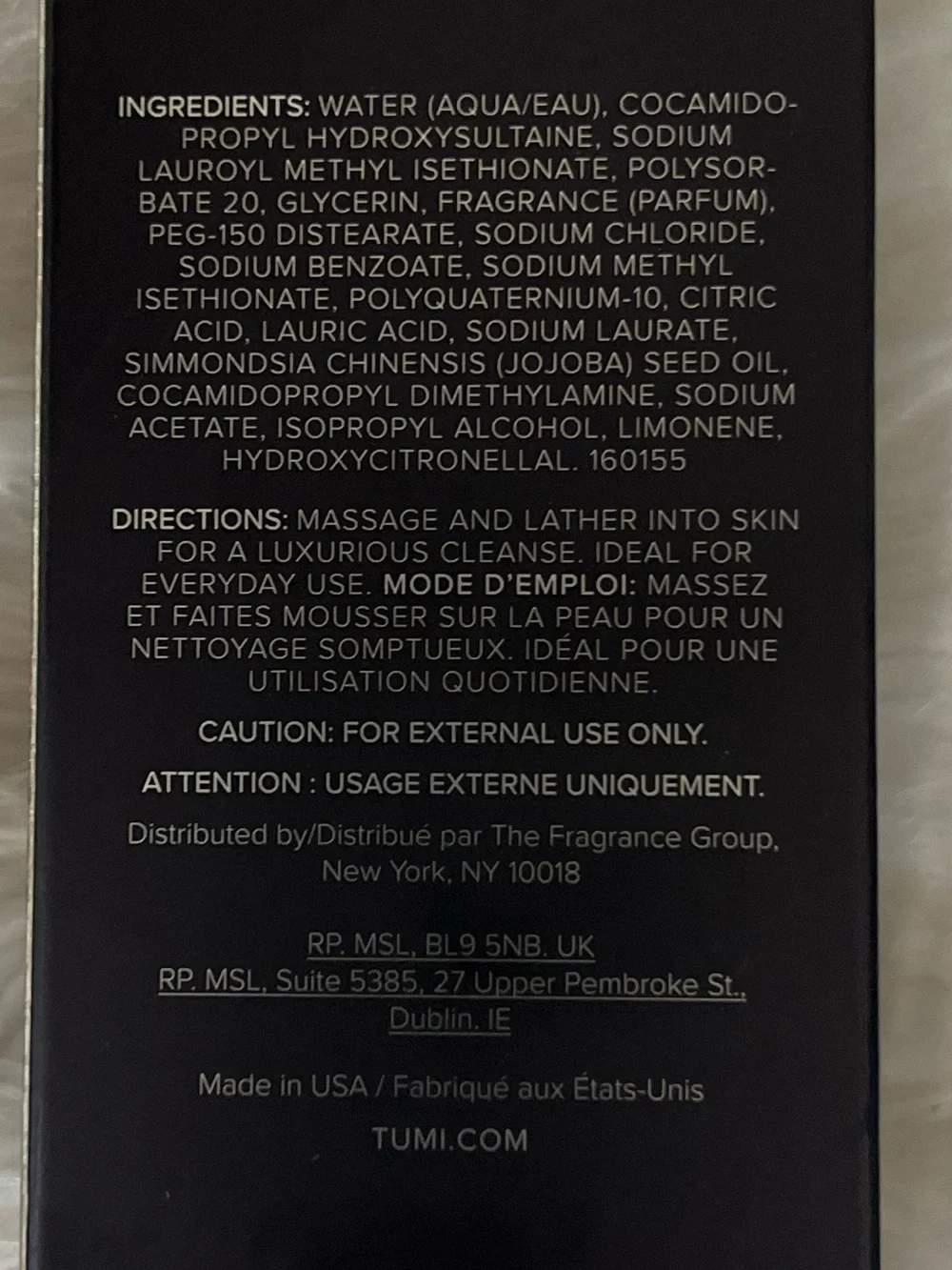 TUMI AWAKEN Body Wash Gel Large Size